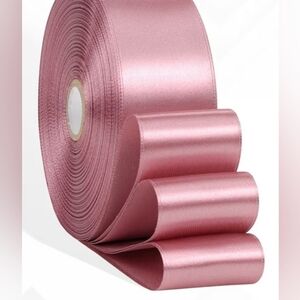 *(5 Yards of Rose Mauve Double Face Satin Ribbon 2.5 Inches Wide)*